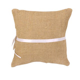 Lace Bowknot Burlap Hessian Ring Bearer Pillow Cushion