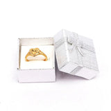 24PCS Square Bow Cardboard Ring Box Jewelry Case Display Packaging