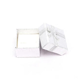 24PCS Square Bow Cardboard Ring Box Jewelry Case Display Packaging