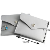 Silver Grey Jewelry Bag PU Leather Packaging Gift Bag