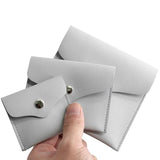 Silver Grey Jewelry Bag PU Leather Packaging Gift Bag