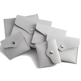 Silver Grey Jewelry Bag PU Leather Packaging Gift Bag