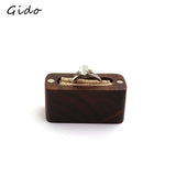 Walnut Wood Ring Box Engagement Wedding Ceremony Ring Storage
