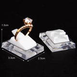 TONVIC 40pcs Plastic Ring Display Stand Holder Jewelry Clear