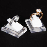 TONVIC 40pcs Plastic Ring Display Stand Holder Jewelry Clear