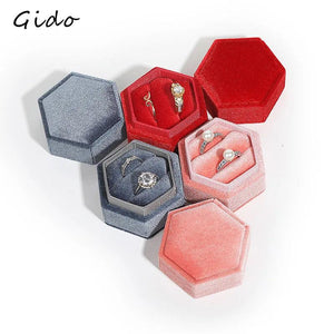 Engagement Jewelry Holder Double Rings Box