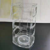 360 Rotating Earring Holder and Jewelry Organizer, Clear