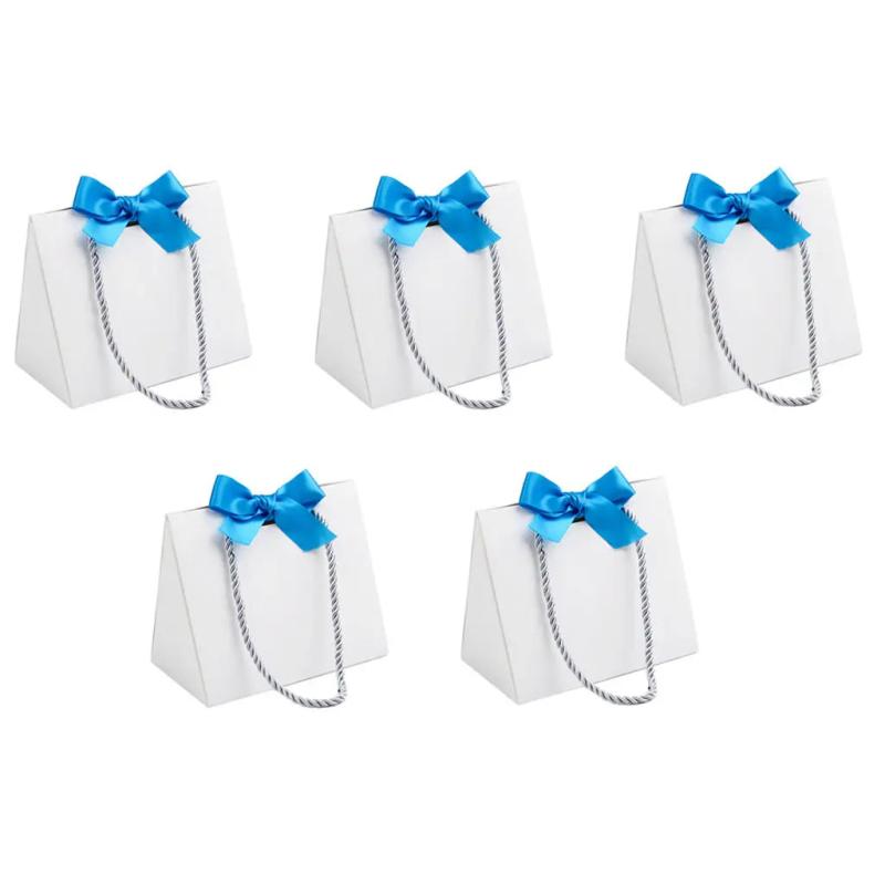 5 PCS Recyclable Bowknot Paper Bags Jewelry Packaging