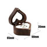 Heart Shape Wooden Jewelry Box Ring Display Holder