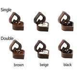 Heart Shape Wooden Jewelry Box Ring Display Holder