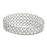 Crystal Jewelry Tray Vanity Organizer Perfume Holder Plate Silver