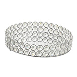 Crystal Jewelry Tray Vanity Organizer Perfume Holder Plate Silver