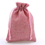 10pcs Pink Fabric Jewelry Bag 10*14cm Burlap Drawstring Hessian Wedding Gift