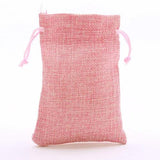 10pcs Pink Fabric Jewelry Bag 10*14cm Burlap Drawstring Hessian Wedding Gift