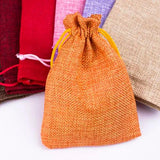 10pcs Orange Fabric Jewelry Bag 10*14cm Burlap Drawstring Hessian Gift Bag