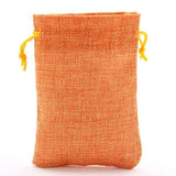 10pcs Orange Fabric Jewelry Bag 10*14cm Burlap Drawstring Hessian Gift Bag