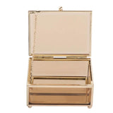 Brown Glass Cosmetic Jewelry Rectangle Organizer Display Stand