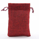 10pcs Wine Red Fabric Jewelry Bag 10x14cm Burlap Gift Drawstring Hessian Wedding