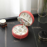 Jewelry Organizer Double Zipper Faux Leather Multiple Grids Earring Box