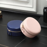 Jewelry Organizer Double Zipper Faux Leather Multiple Grids Earring Box