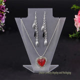 Acrylic Jewelry Set Display Case Earring Holder Necklace Stand