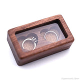 Walnut Wood Jewelry Box Engagement Wedding Ring Storage