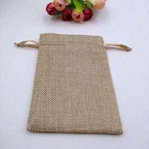 10pcs Ribbon Jute Bag Gift Bags For Jewelry Pouches Wedding Christmas Sack Bag