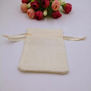 10pcs Ribbon Jute Bag Gift Bags For Jewelry Pouches Wedding Christmas Sack Bag