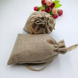 10pcs Ribbon Jute Bag Gift Bags For Jewelry Pouches Wedding Christmas Sack Bag