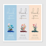 75PCS Flower Thank You Sealed Sticker Greeting Label Cards