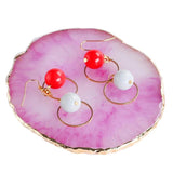 Earring Bracelet Jewelry Display Stand Holder Case Agate Storage Tray