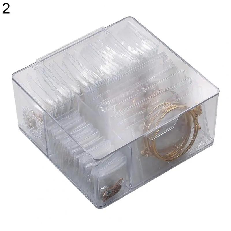Earring Organizer Flip-open Lid Anti-abrasive Plastic Storage Box