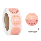 500pcs Pink Foil Thank You Stickers Adhesive Envelope Sealing Labels