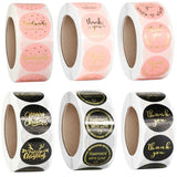 500pcs Pink Foil Thank You Stickers Adhesive Envelope Sealing Labels