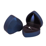 LED Jewelry Box Engagement Wedding Rings Necklace Case Organize Storage