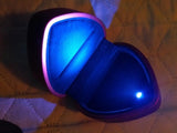 LED Jewelry Box Engagement Wedding Rings Necklace Case Organize Storage