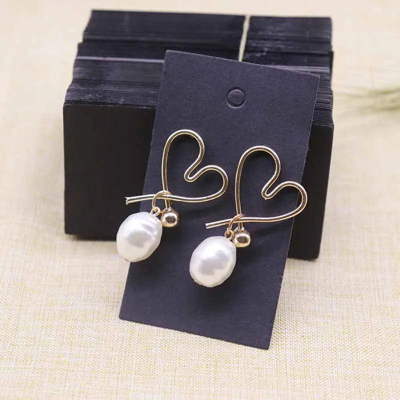 100pcs +100opp bags Earring Cards 45x80mm Cut Nice
