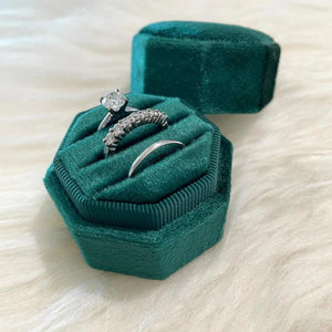 Velvet Ring Box Jewelry Organizer Display Holder Engagement Wedding Gift