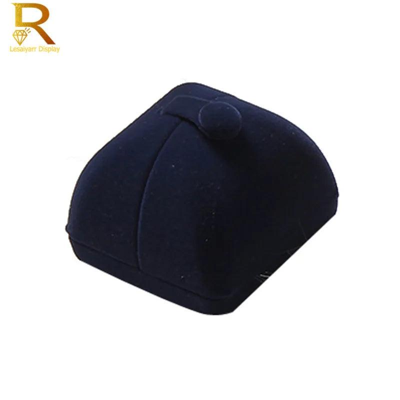 High-Grade Double Button Velvet Ring Box Jewelry Box