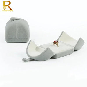 High-Grade Double Button Velvet Ring Box Jewelry Box
