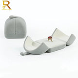 High-Grade Double Button Velvet Ring Box Jewelry Box