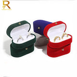 Velvet Trinket Box Ring Box Jewelry Organizer Double Rings Box