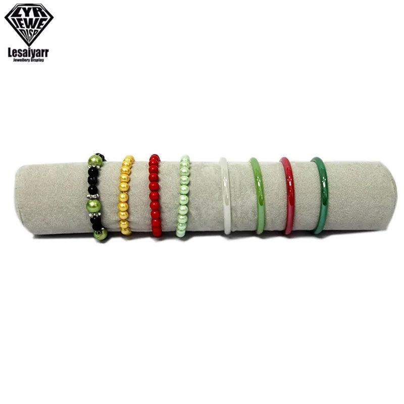 Gray Velvet Bracelet Display Holder for Jewelry