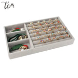 Velvet Jewelry Storage Tray Ring Bracelet Earring Holder Organizer