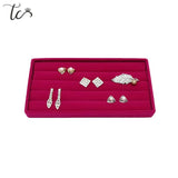 Velvet Jewelry Tray Ring Display Holder Case Earrings Storage Organizer