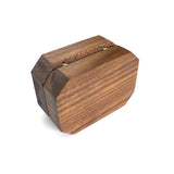 Retro Walnut Wooden Jewelry Ring Box Rustic Wedding Ring Holder