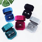 Velvet Ring Box Double Rings Storage Box Wedding Display Box