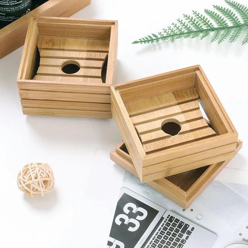 Bamboo Soap Dish Bathroom Accessory Prevent Mildew Drain Box