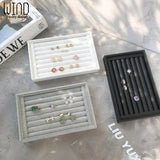 Portable Velvet Jewelry Ring Display Case Earring Storage Organizer