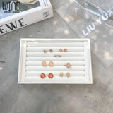 Portable Velvet Jewelry Ring Display Case Earring Storage Organizer